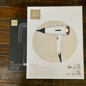 ghd Helios White and Black Hair Dryer + brush